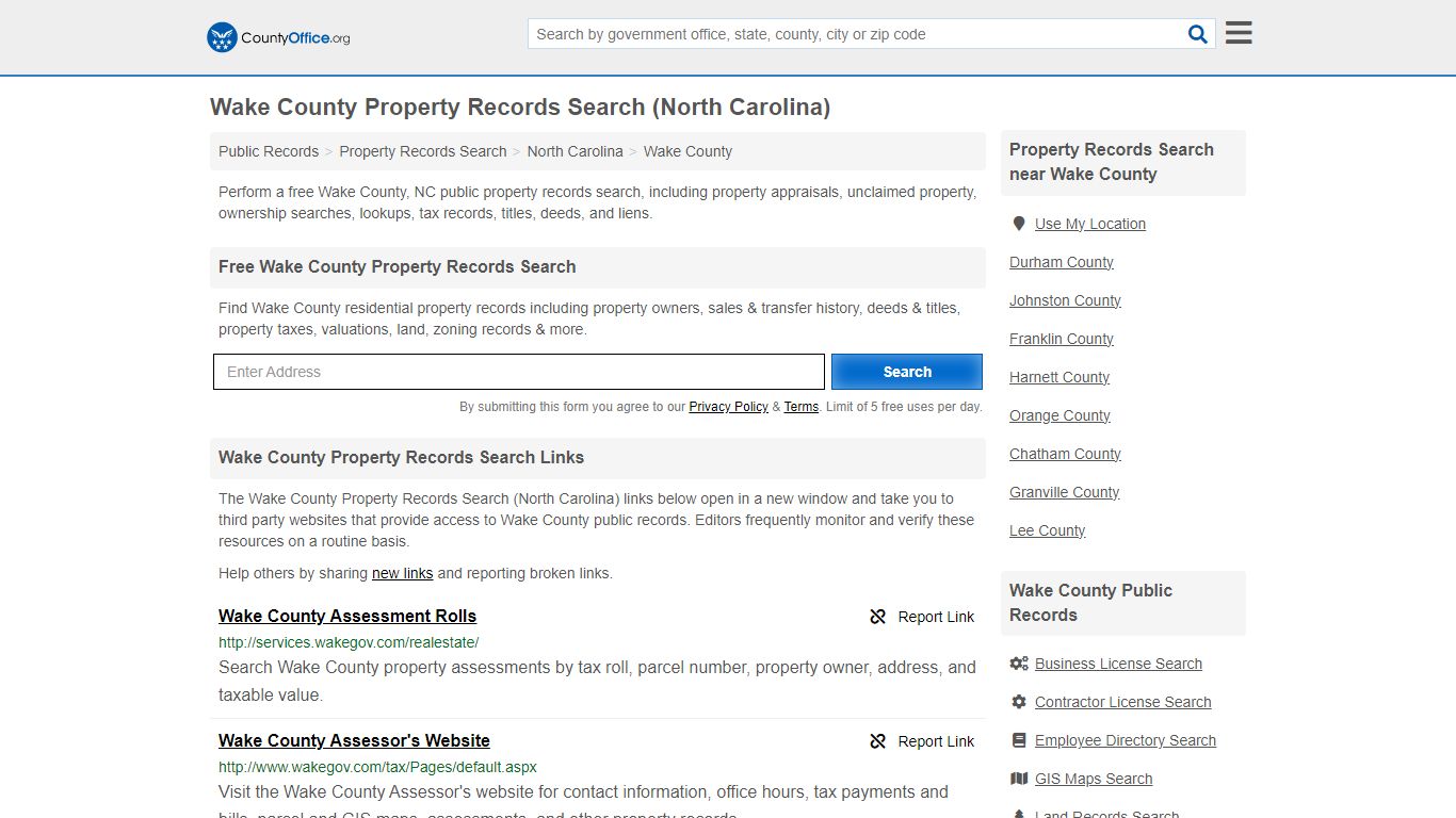 Wake County Property Records Search (North Carolina) - County Office